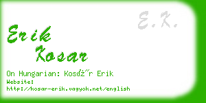 erik kosar business card